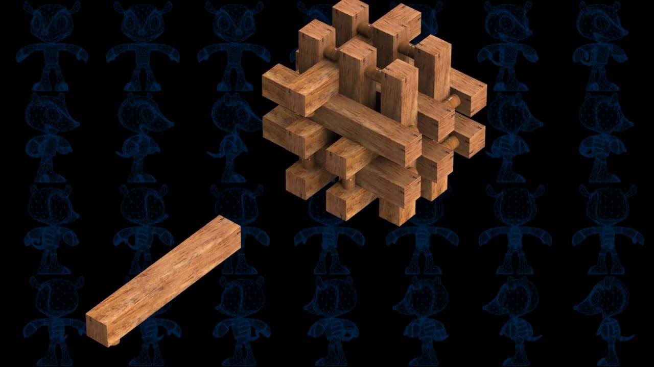 18-Pieces Puzzle Wooden Toy 3D Model