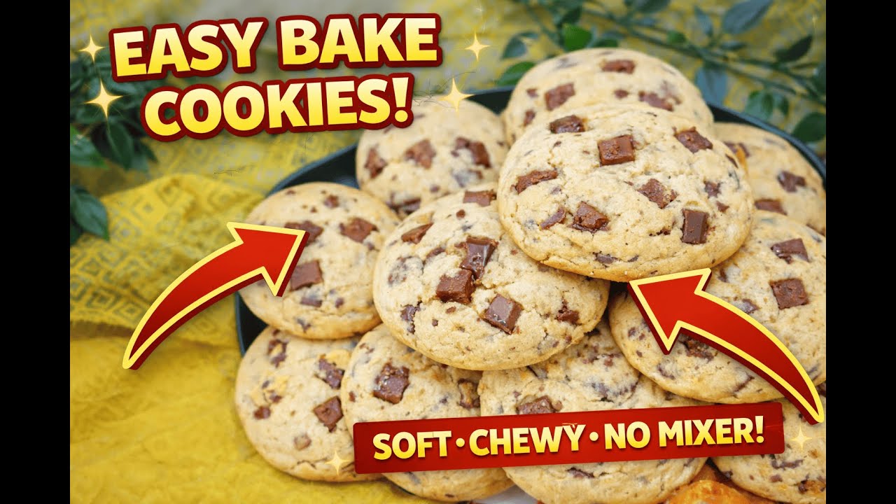 Easy Bake Cookies 🍪 Soft & Chewy One-Bowl Chocolate Chip Cookies!