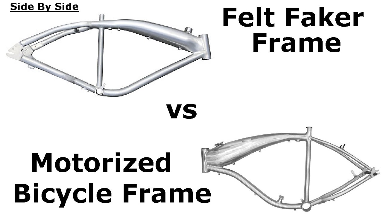 Felt Faker VS Motorized Bicycle Frame Side By Side Look! (Both Gas Tank Frames)