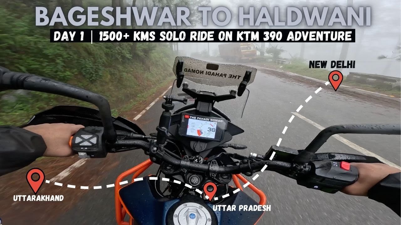 Challenging The Heavy Rain | Day 1 | SOLO FROM BAGESHWAR TO HALDWANI | 1500+ KMS | ACROSS 3 STATES 🔥
