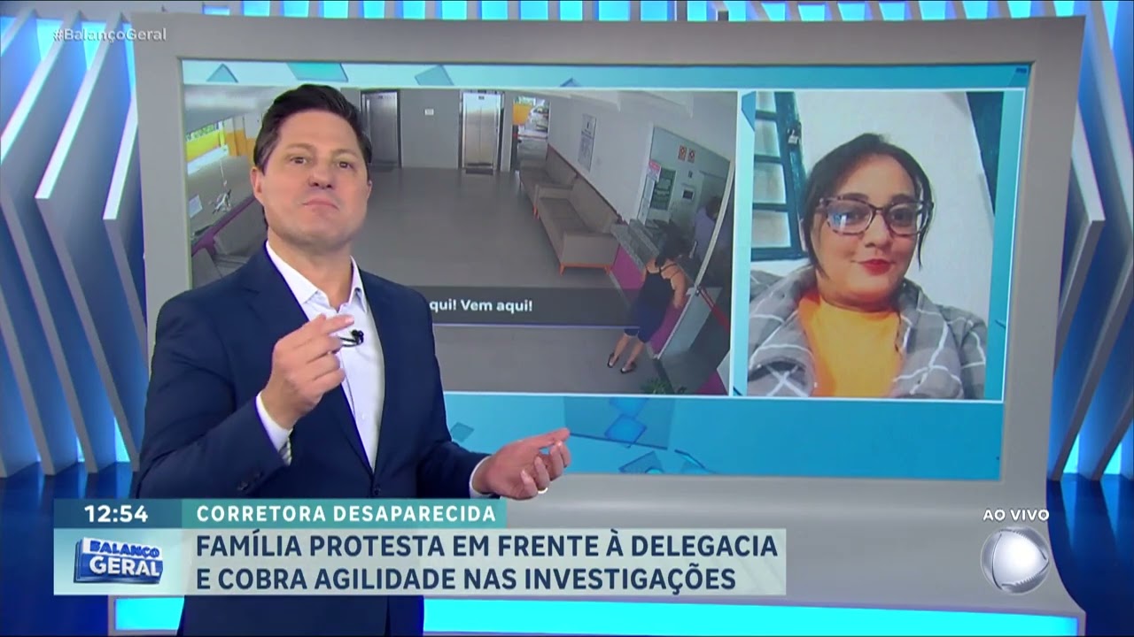 Família de corretora desaparecida protesta em frente à delegacia