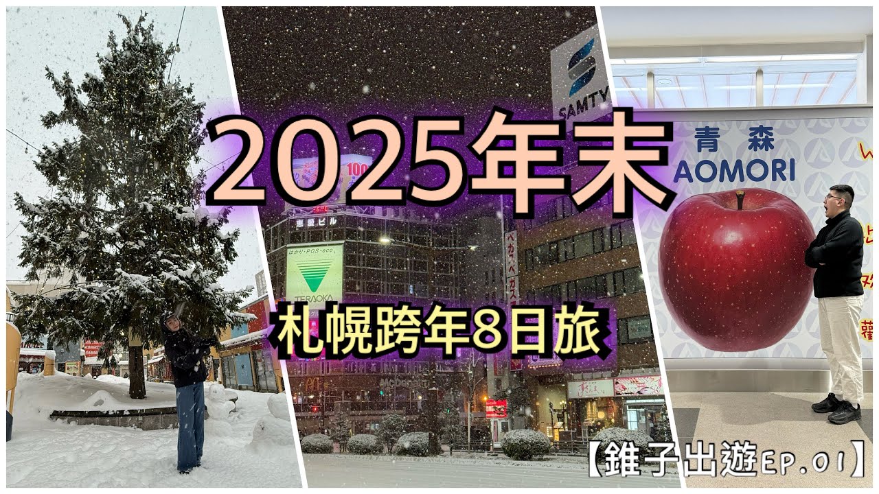 【錐子出遊EP.01】來去札幌跨個年!! 新千歲機場搭JR還是巴士? 日本國內線搭乘分享 平民日常美食清單 弘前公園星巴克 弘前城外濠冬季點燈 青森燒肉南大門 善知鳥神社 雪季旅遊經驗分享 自助旅行
