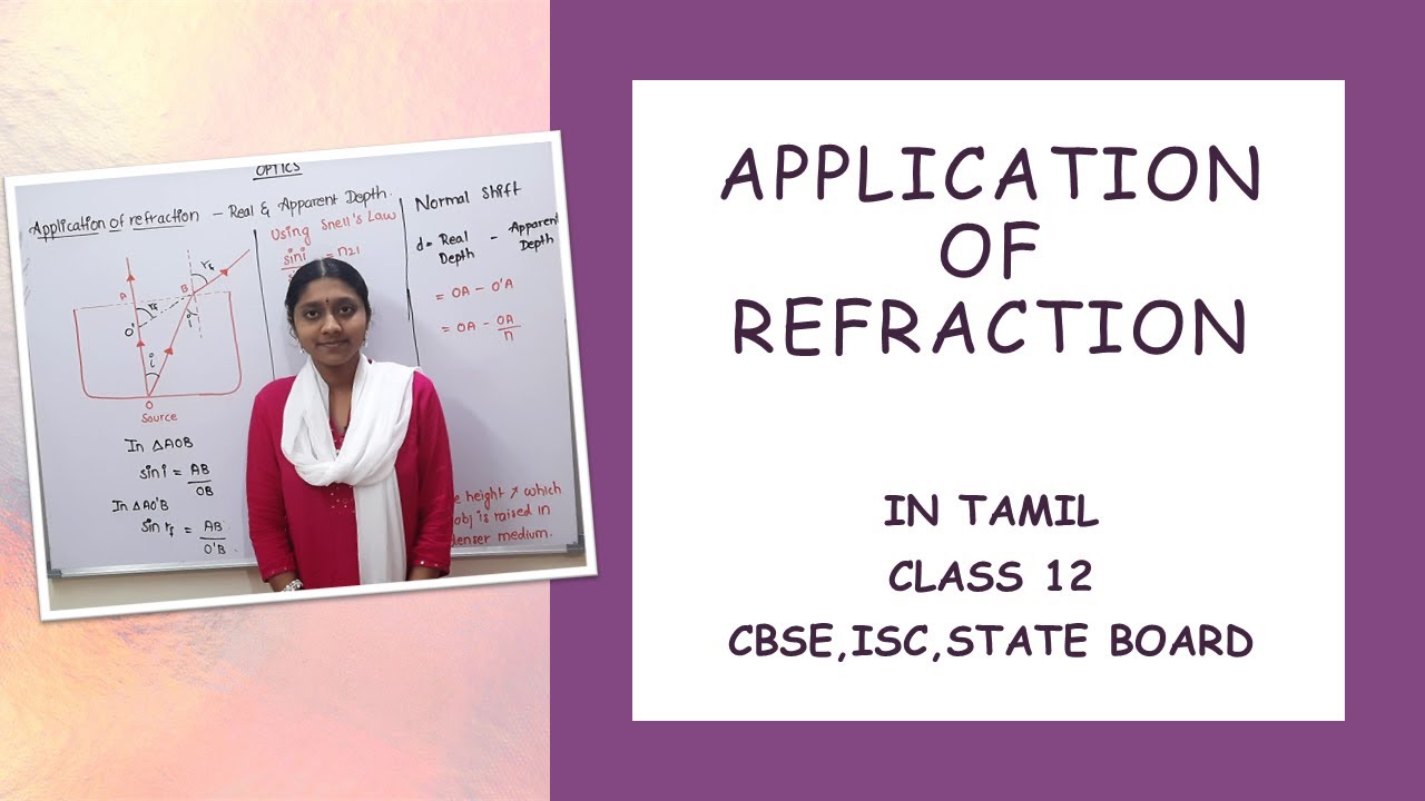 REAL AND APPARENT DEPTH|IN TAMIL|APPLICATION OF REFRACTION|
