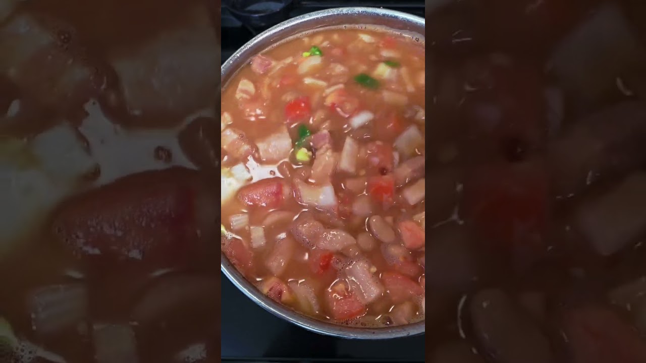 Ranchero beans w/salt pork#food #cooking #homecuisine #beans #foodie #homecooking