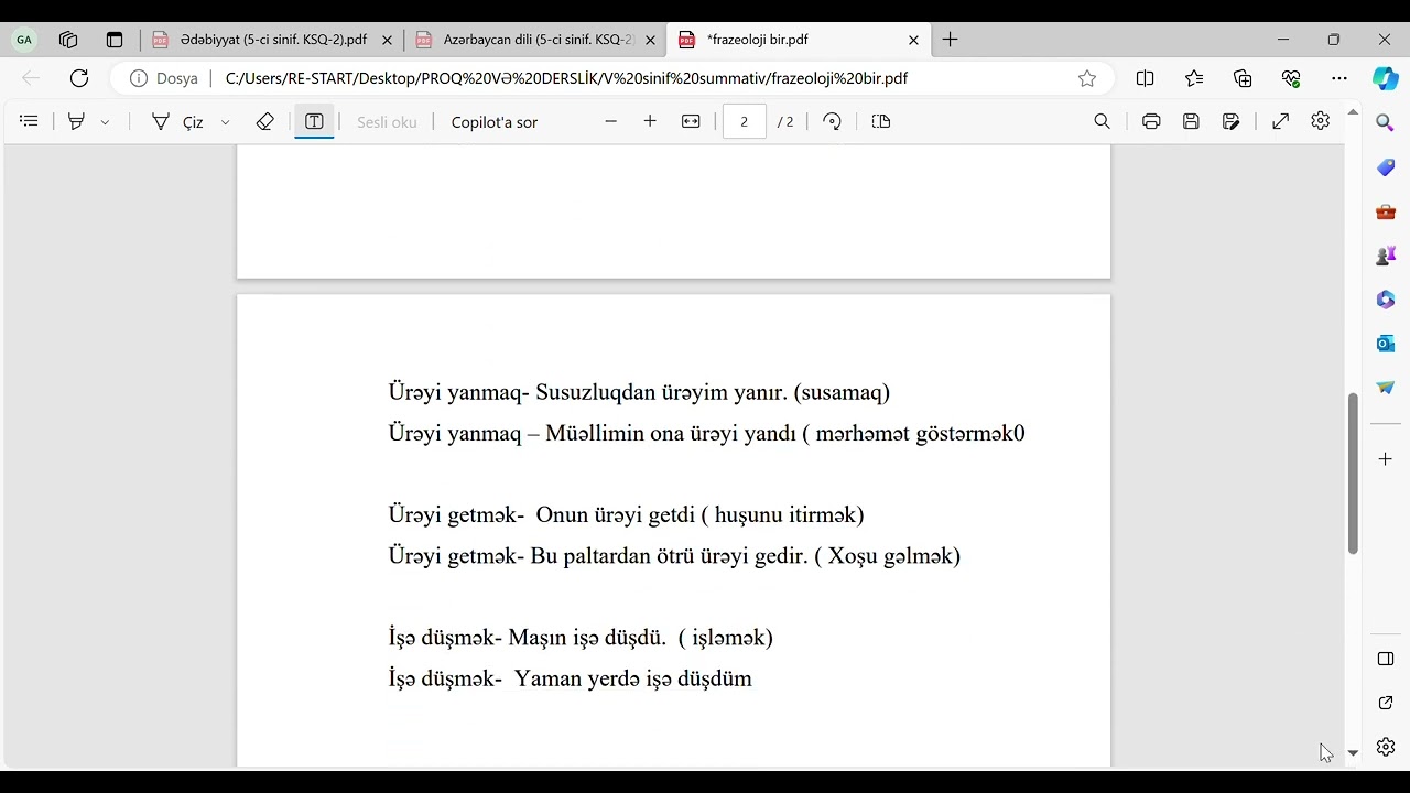 Frazeoloji birləşmələr. frazeoloji birləşmələrin omonimliyi