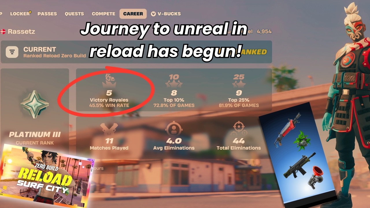 RANKED RELOAD Zb🔥- Journey to unreal has begun #Fortnite