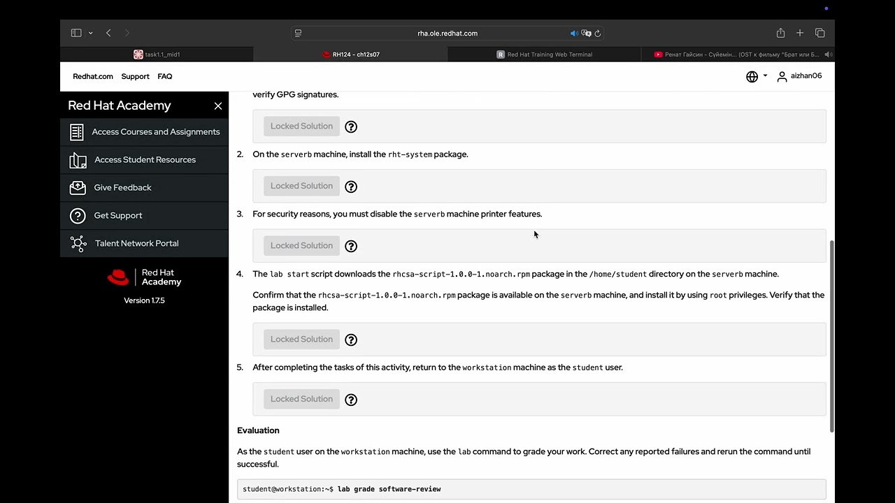 lab 12.7 install and Update Software with RPM