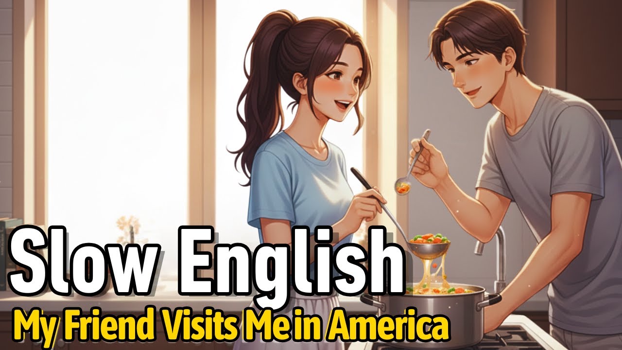 Simple English Conversations | My Friend Visits Me in America (A1–A2)