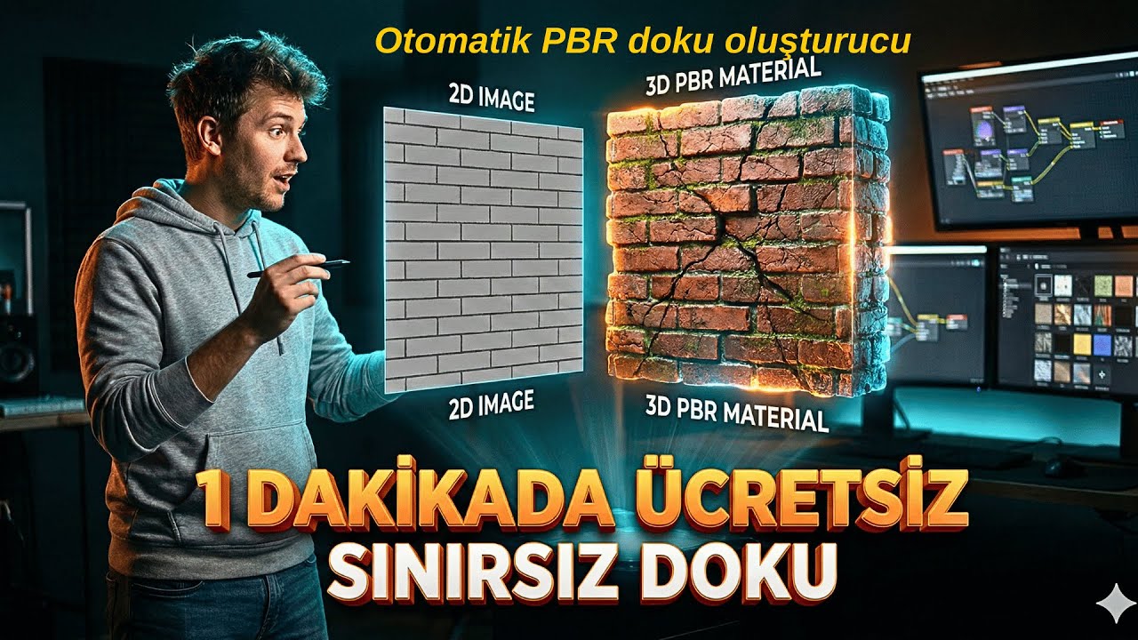 YAPAY ZEKA İLE SINIRSIZ KAPLAMA ( FREE PBR) ÜRET !  #mimari #mimariproje