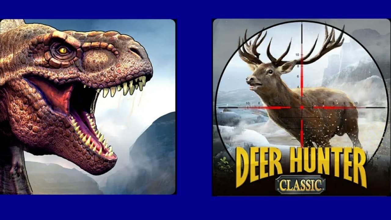Deer Hunter: Classic vs Dino Hunter: Deadly Shores - All Small Carnivores Death Sequences