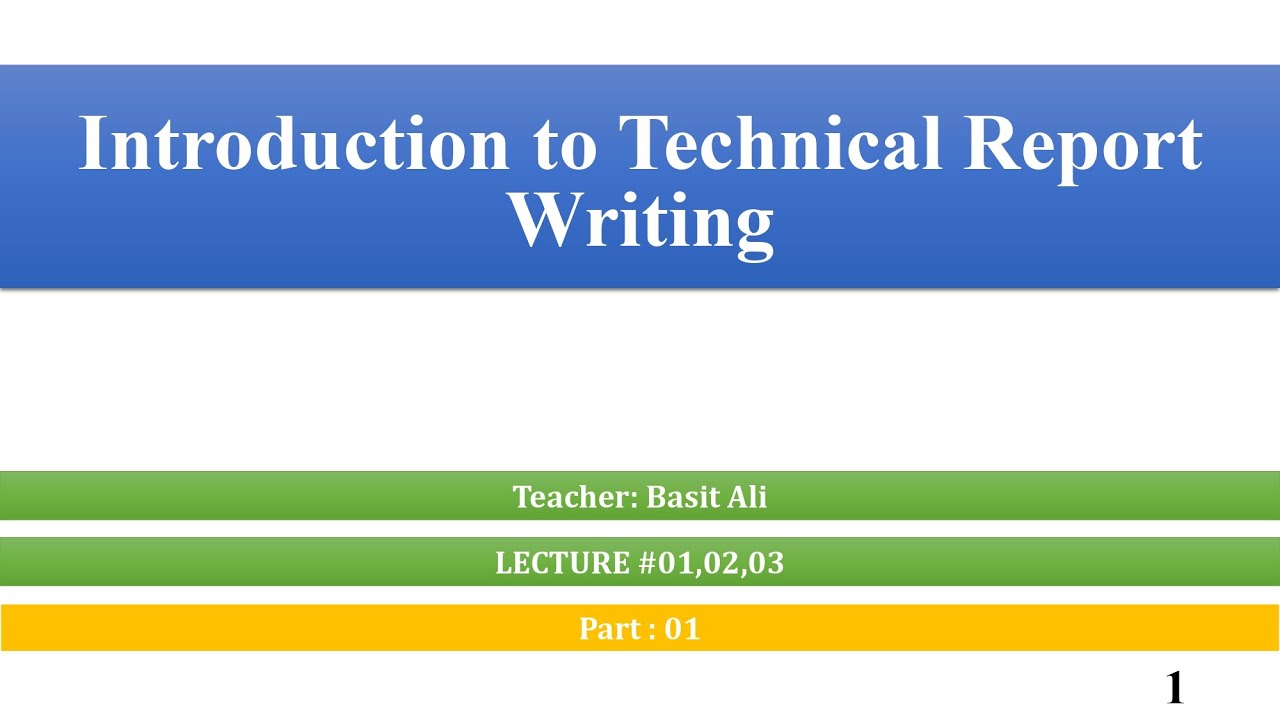 Technical Writing and Presentation Skill || TR&PS Lecture 123 Part 1