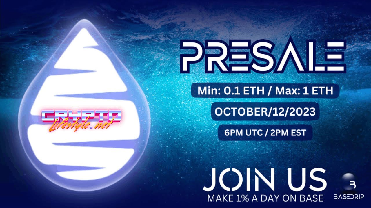 Base Drip $bDrip Presale is TODAY - 1% DAILY for 365 DAYS in $bDrip | Pulse Drip Fork - Join Early
