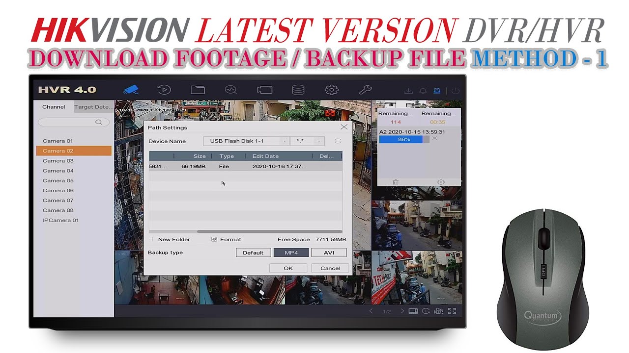 Hikvision Latest version DVR/HVR footage backup video dowload to USB drive Method -1