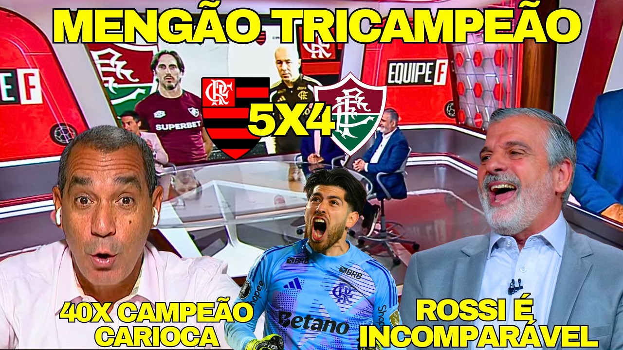 MENGÃO É TRICAMPEÃO CARIOCA! ZINHO E PASCOAL FICARAM IMPRESSIONADOS COM O ROSSI!
