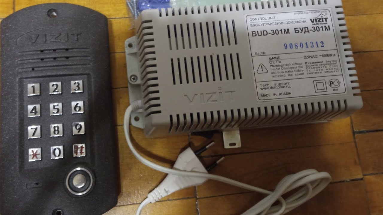 Распаковка блока управления домофона BUD 301M к панели VIZIT BVD 311.