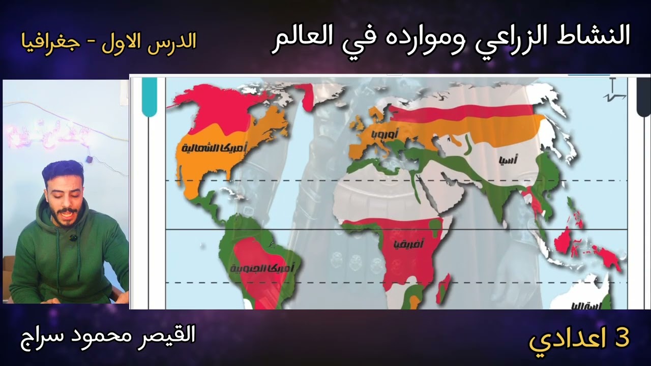النشاط الزراعي وموارده في العالم للصف الثالث الإعدادي 