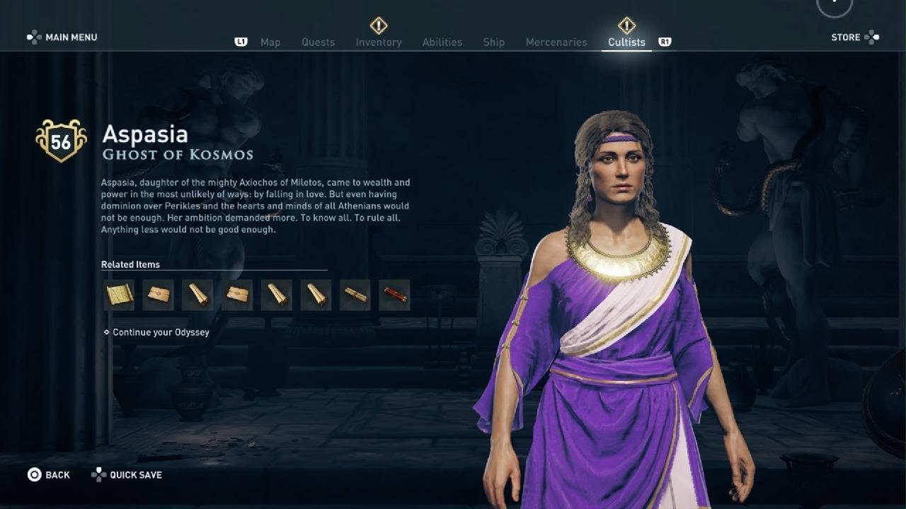 Assassin’s Creed Odyssey Cult of Kosmos – Aspasia , The Ghost of Kosmos | AC Cult Hunt