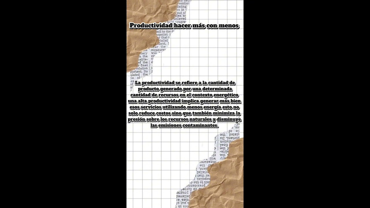 Trabajo productividad y energ&iacute;a