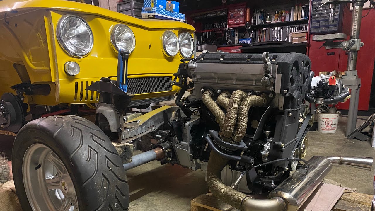 Renault 8 16s, refection moteur et fabrication support boite