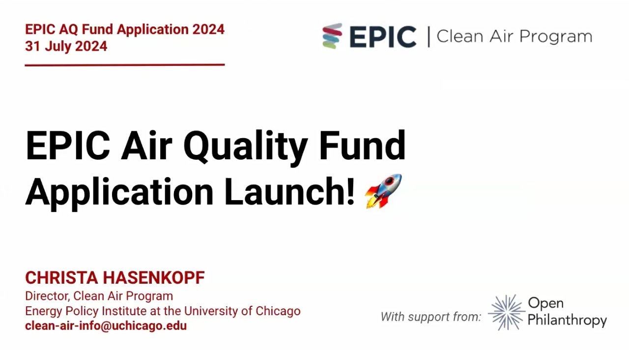 EPIC Air Quality Fund: Application Launch