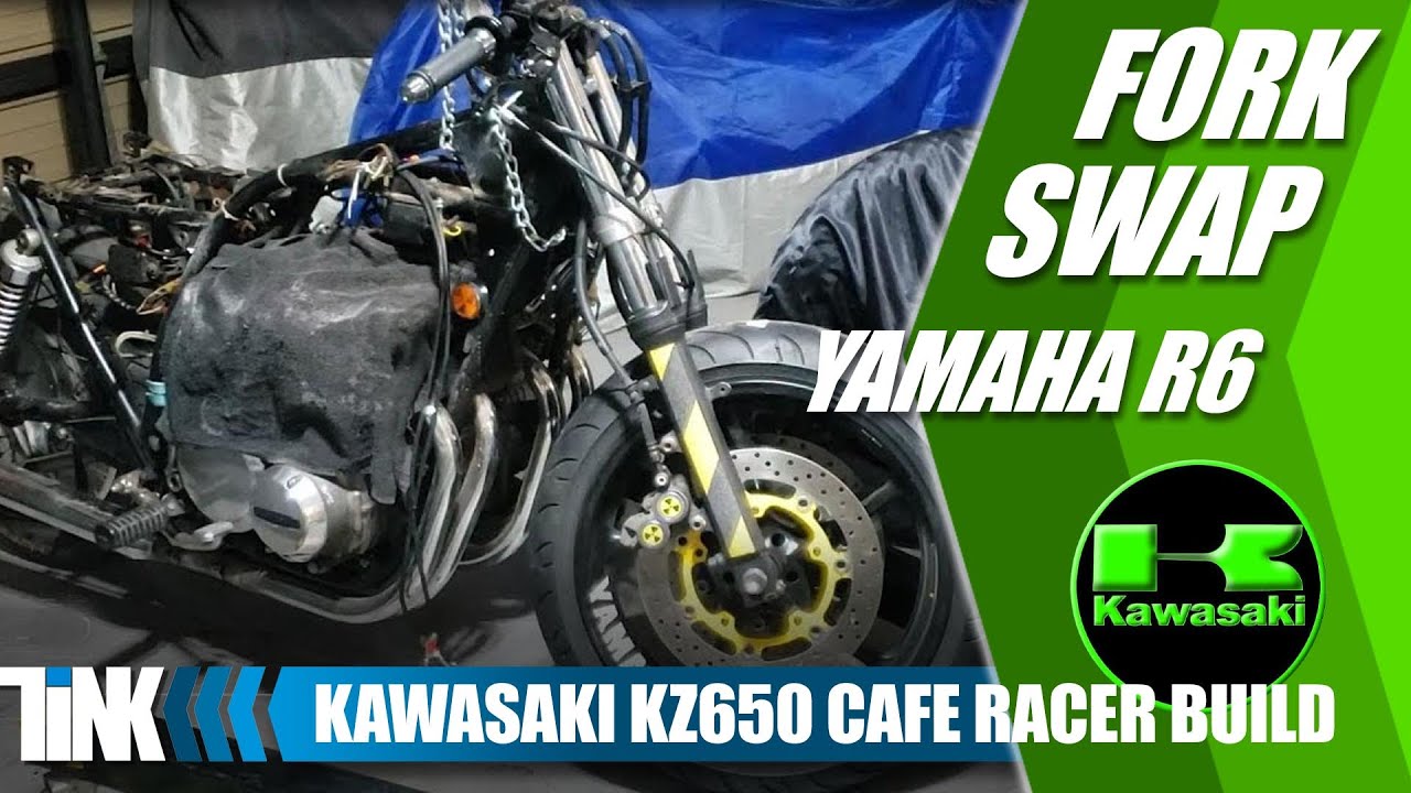 Kawasaki KZ650 получает переднюю часть от спортбайка — вилка Yamaha R6 Fork Swap