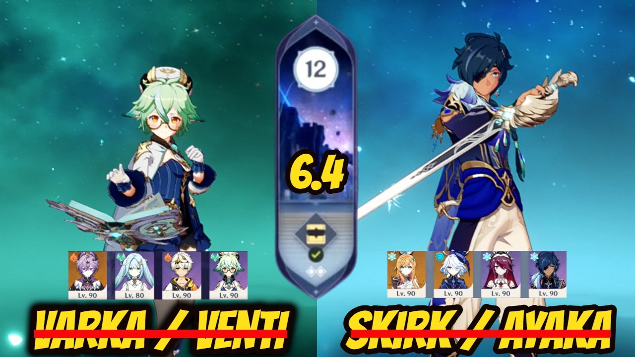 C6 Sucrose DPS & C6 Kaeya | No Varka, Venti, Skirk or Ayaka Spiral Abyss Floor 12 Luna V on Mobile