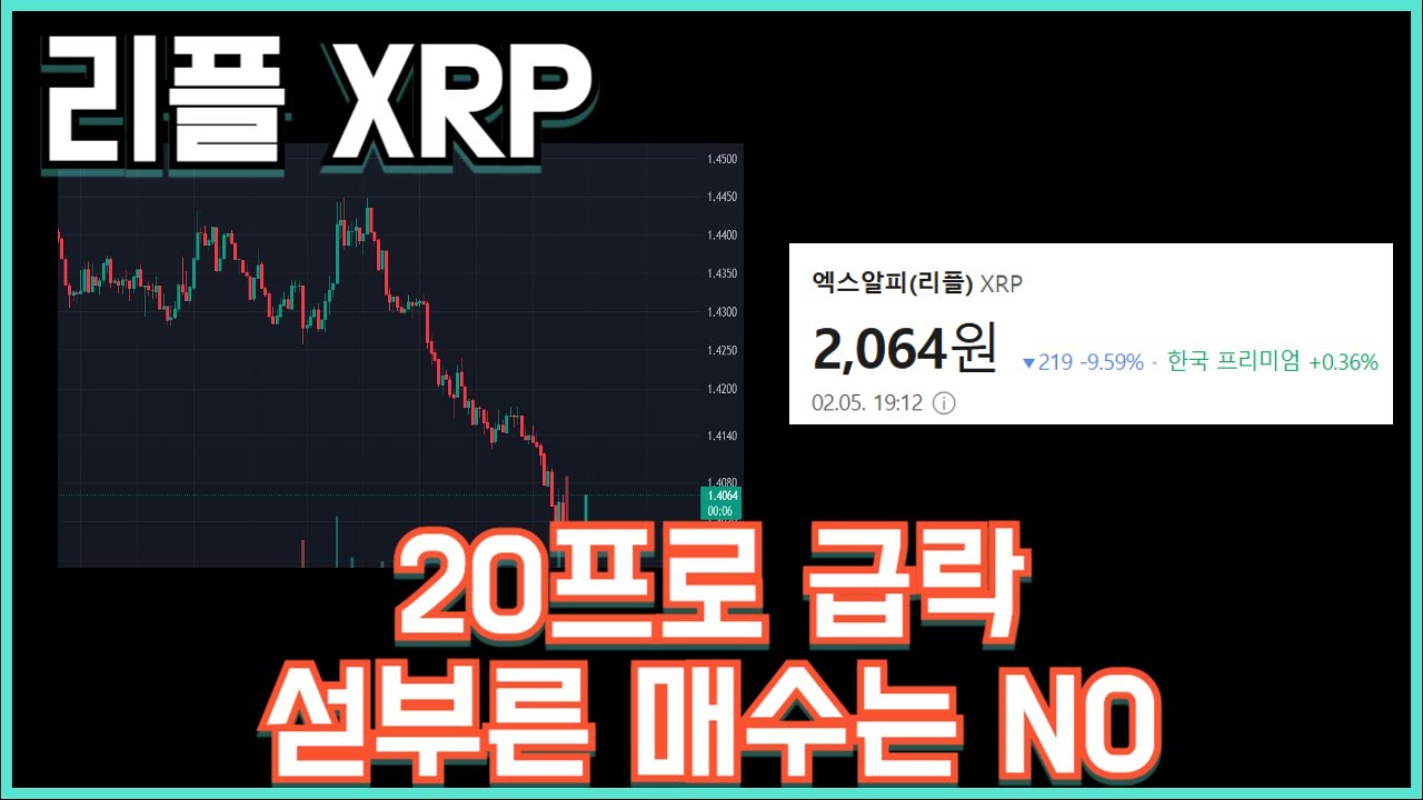 리플 XRP 20프로 급락 섣부른 매수는 NO