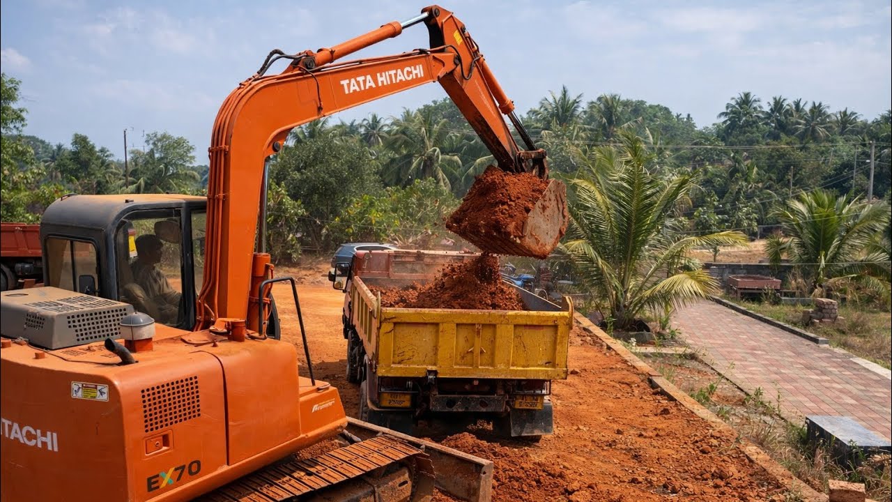 Tata Hitachi Backhoe Excavation and Loading Work – Full Process👌💥|