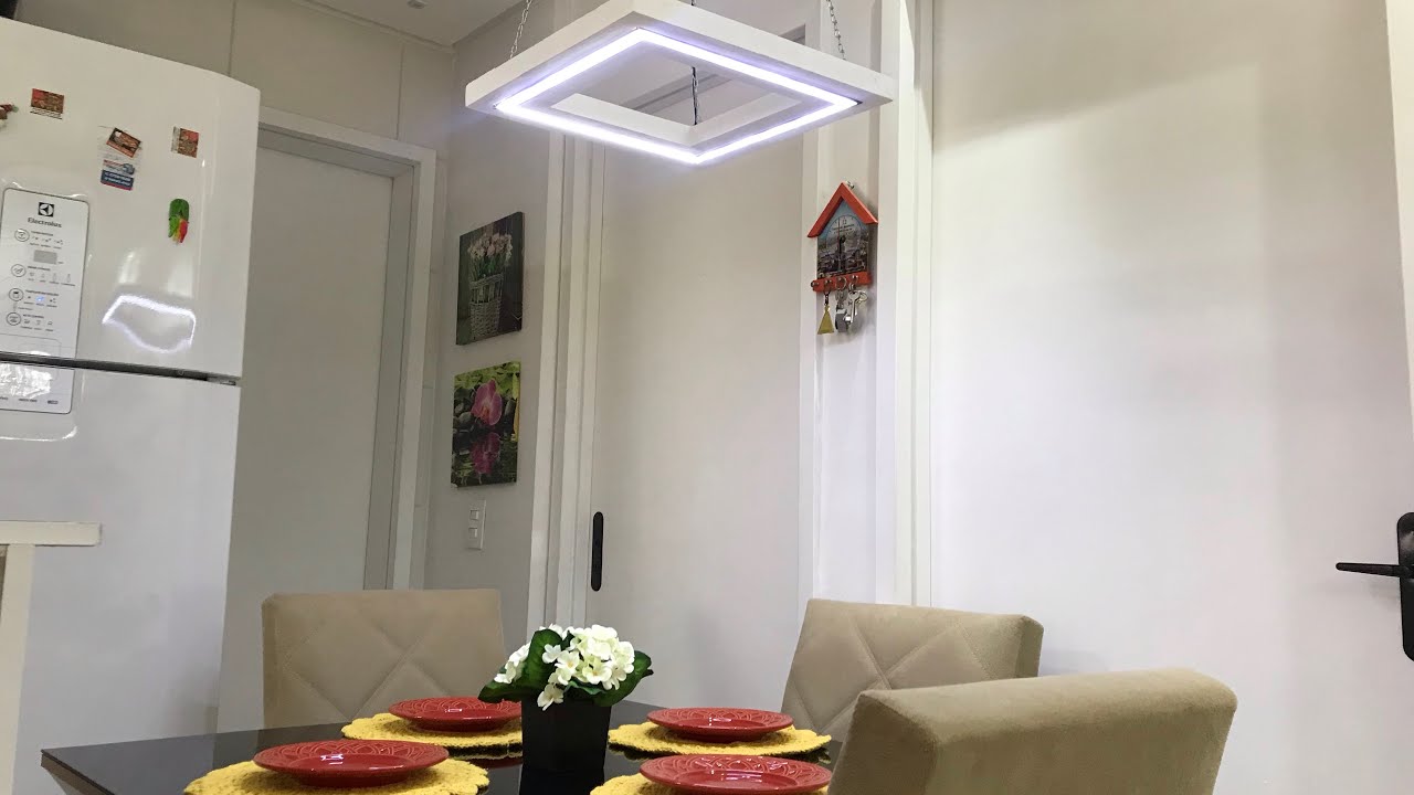 Meu novo Lustre de isopor com perfil de led!😍 🤩