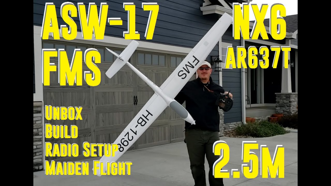 FMS - ASW-17 - Unbox, Build, Radio Setup, & Maiden Flights