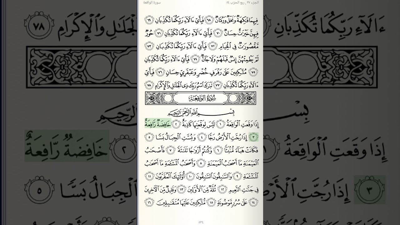سورة الواقعة ابو بكر الشاطري (صوت و صورة)