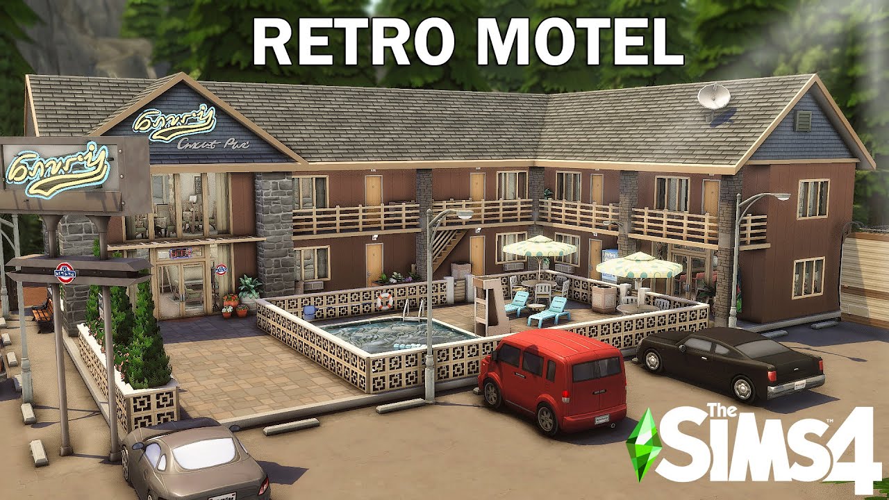 РЕТРО-МОТЕЛЬ // Sims 4 Быстрая сборка // Без CC