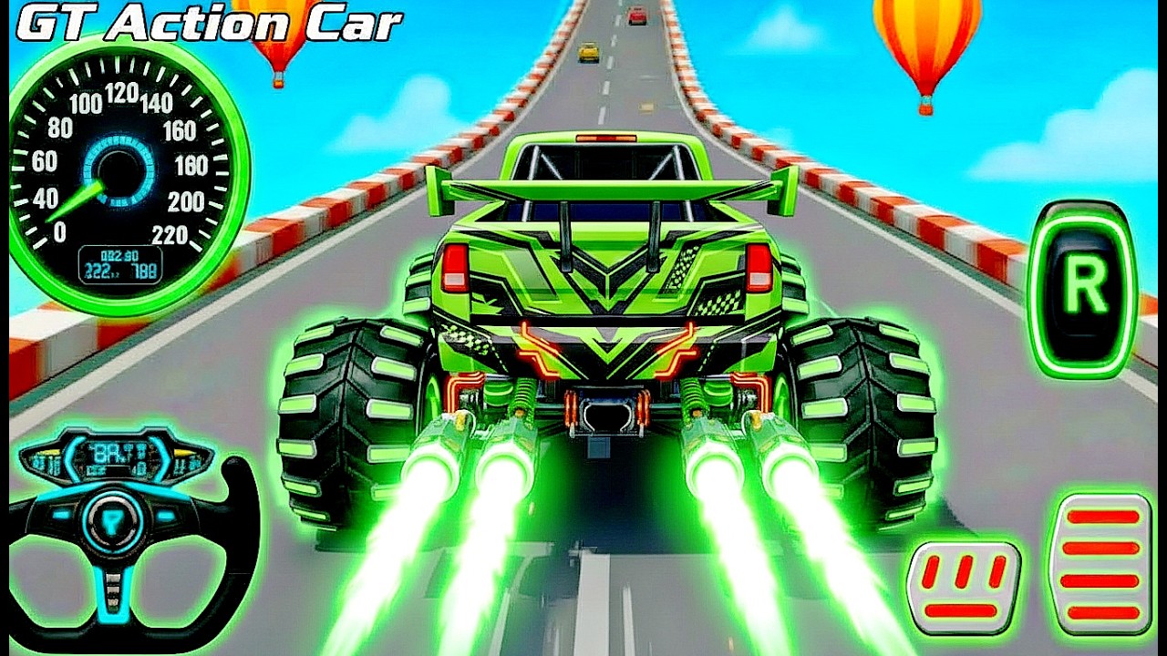 Mega Ramp Monster Car Racing 3D - Extreme Car Stunts -Android Gamepla #MegaRamp #3DGames #CarRacing