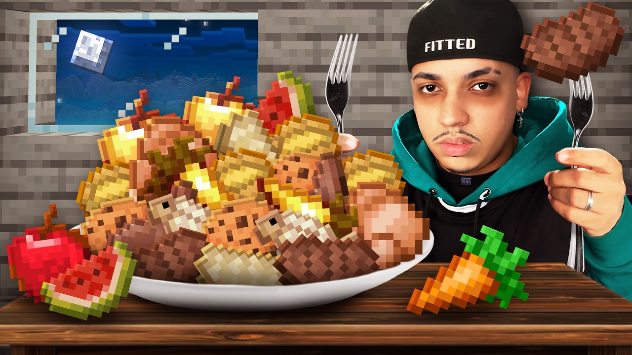 NÃO VOU PARAR ATÉ COMER TODAS AS COMIDAS DO MINECRAFT