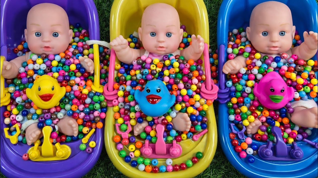 4 Minutes Satisfying with Full of 3 Rainbow BathTubs Candy with M&M's & Magic Slime Cutting Video