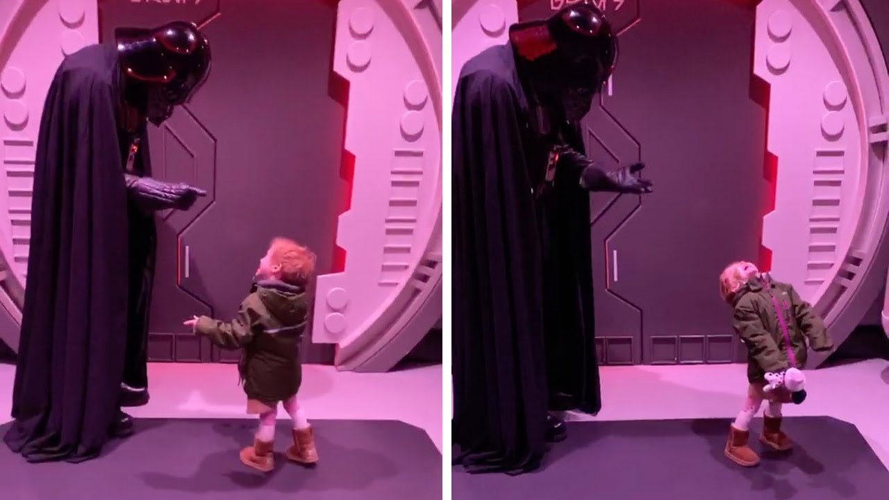 Little Girl Excited To Meet Darth Vader