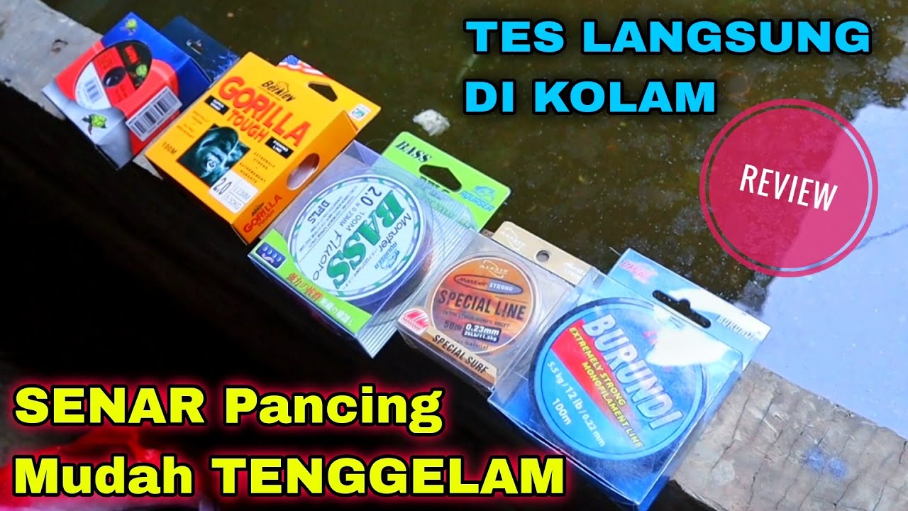 Senar Pancing Mudah TENGGELAM - Tes Langsung Di kolam - Review senar pancing langsung dikolam