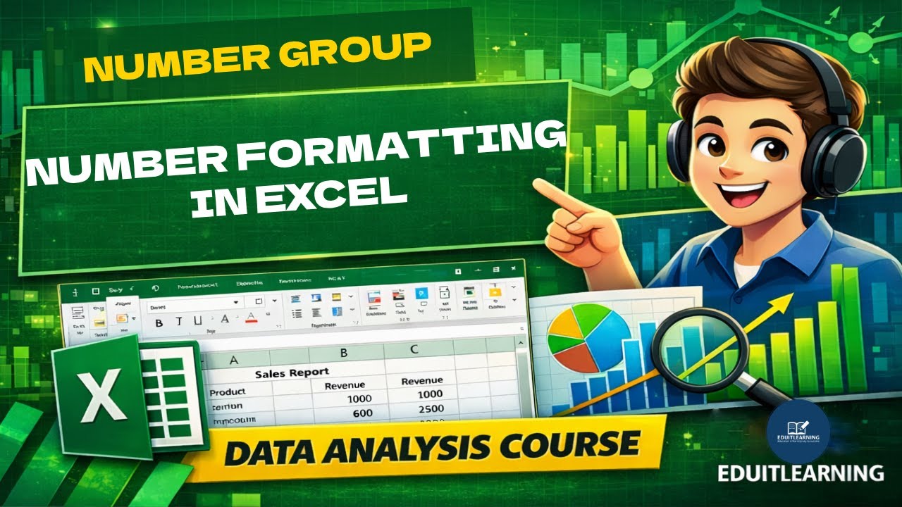 Excel Number Formatting | #Excel #ExcelNumberFormat #ExcelFormatting #ExcelHomeTab #dataanalysis