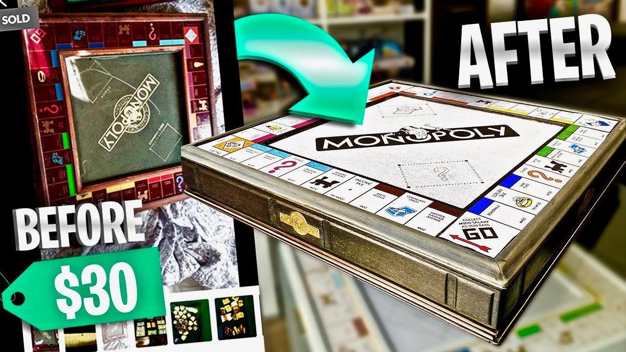 Buying an OLD $30 Monopoly Board and Turned It Into This!