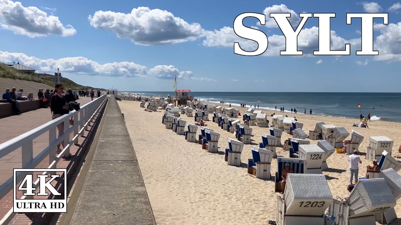 Promenade in Westerland Sylt (Sommer 2023) 🇩🇪 4K ultra HD virtual walking Deutschland