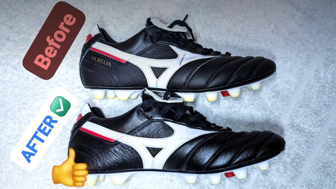 🇬🇧🇺🇸 УХОД ЗА КОЖЕЙ ✨ СОВЕТ по уходу за футбольными бутсами Mizuno Morelia 2, сделано в Японии! (простой уход за футбольными бутсами)