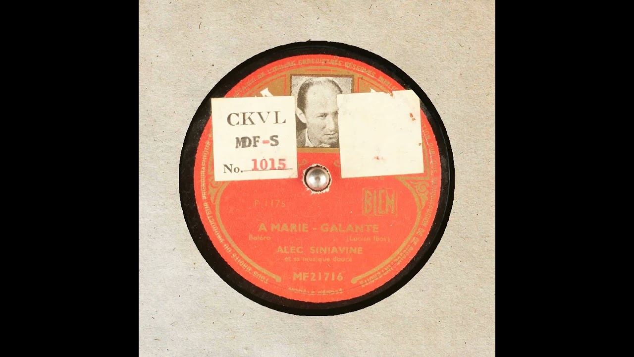 A MARIE   GALANTE   ALEC SINIAVINE et sa musique douce
