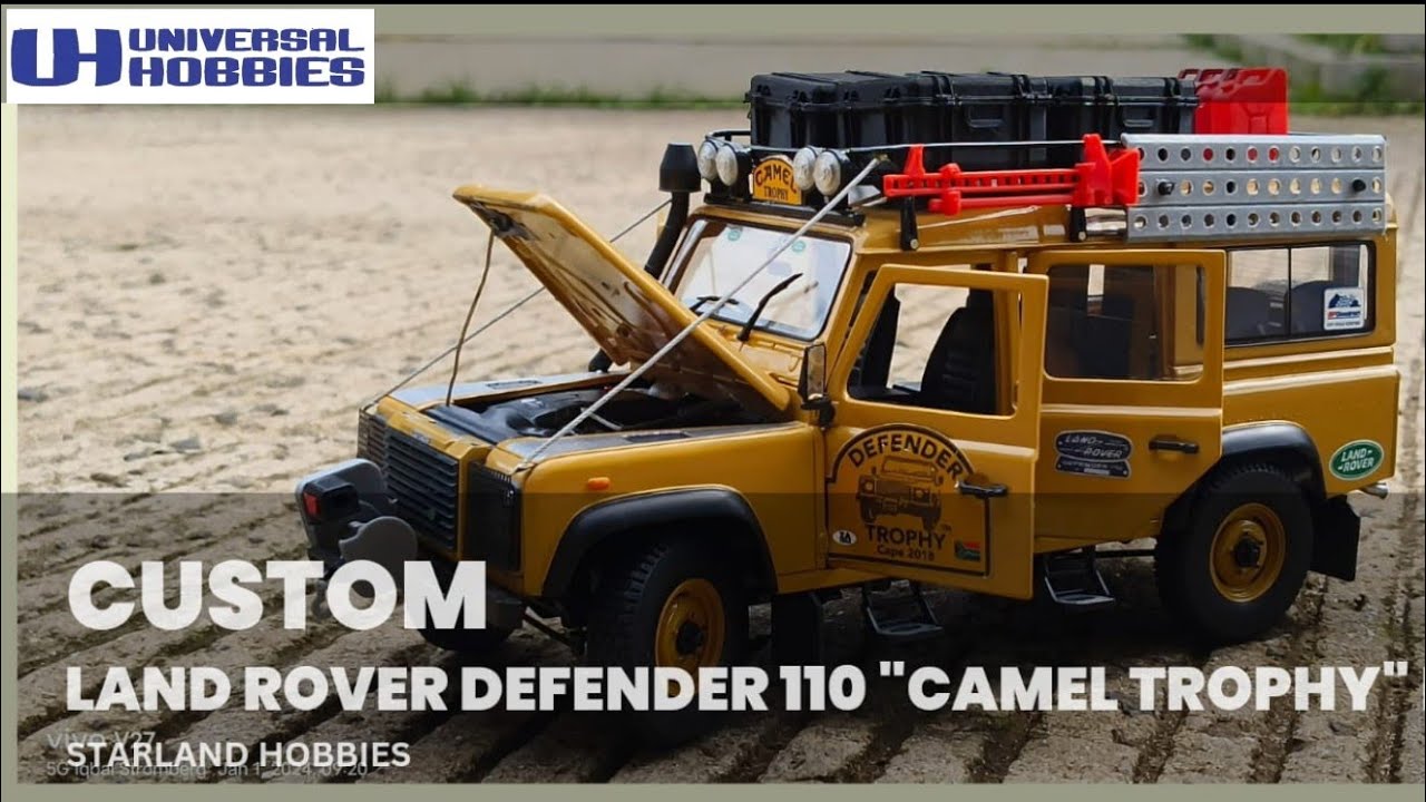 Custom Land Rover Defender 110 Universal Hobbies to Camel Trophy by Me in scale 1/18