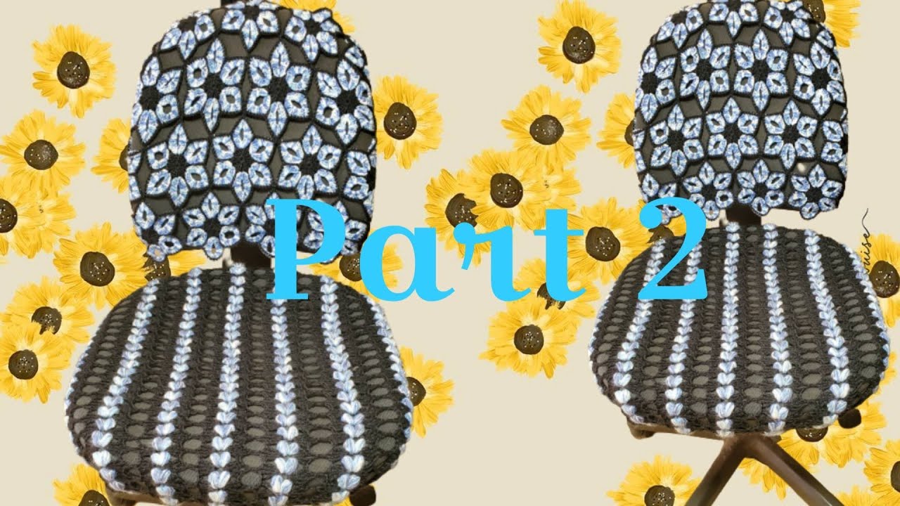 【かぎ針編み】【100均毛糸】CROCHET CHAIR BACK COVER TUTORIAL