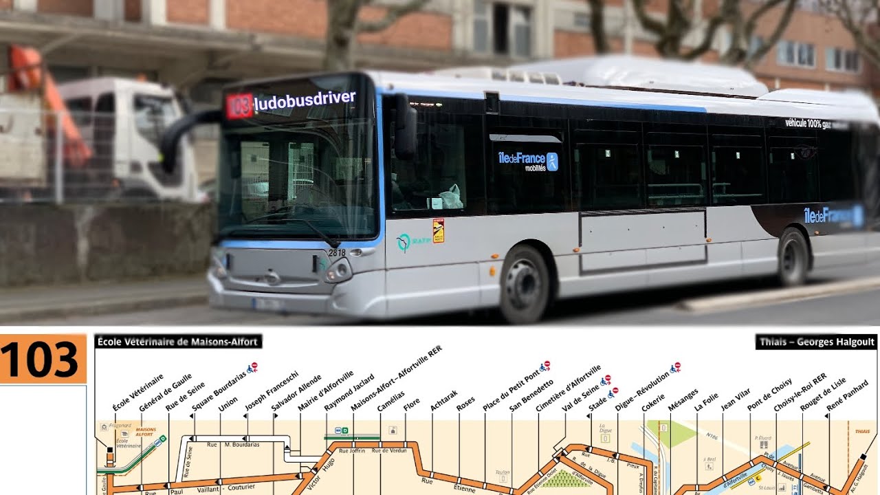 LIGNE 103 RATP DE ÉCOLE VÉTÉRINAIRE VERS GEORGES HALGOULT