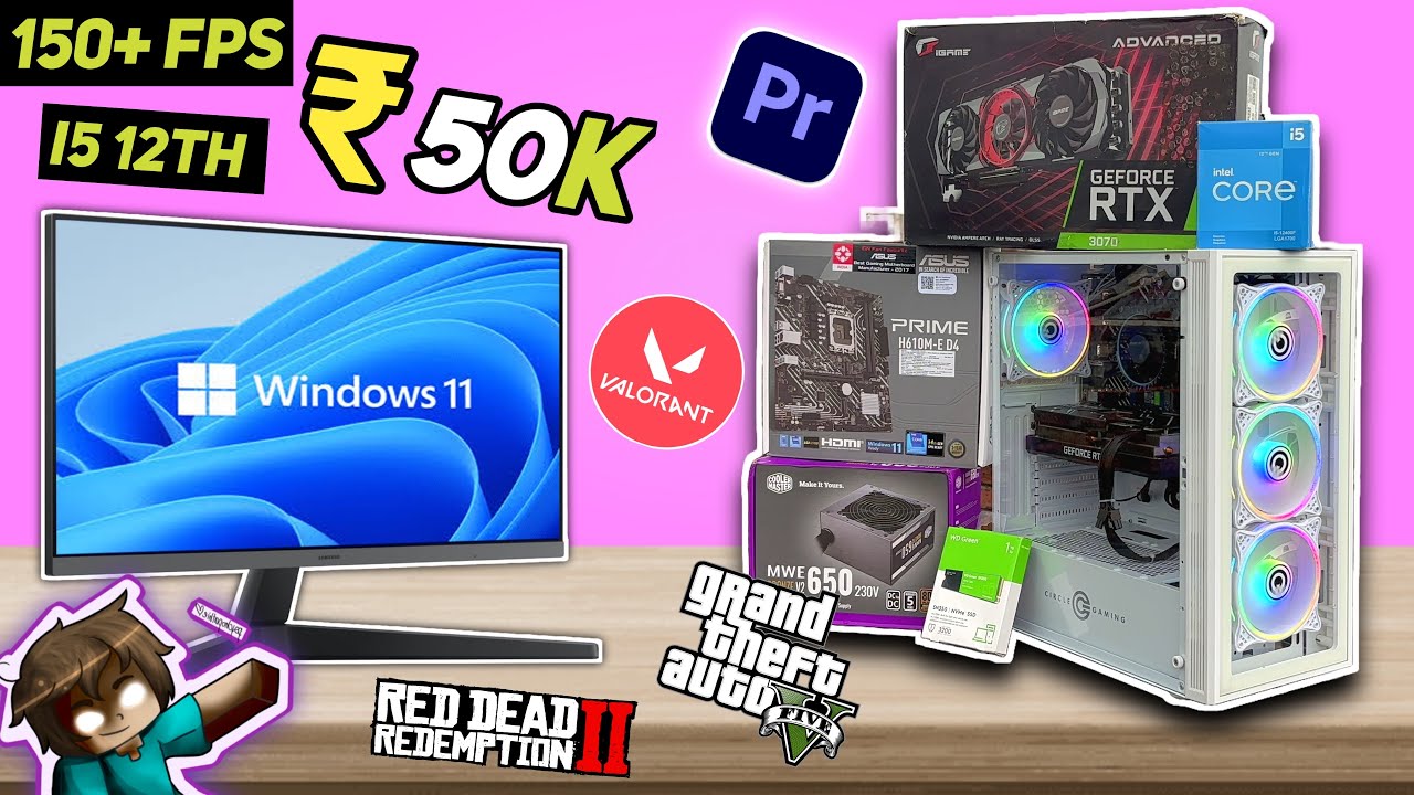 50,000-/RS BEST PC Build ⚡ With RTX 3070 GPU! Best For Gaming & Editing At Max Settings 🤩