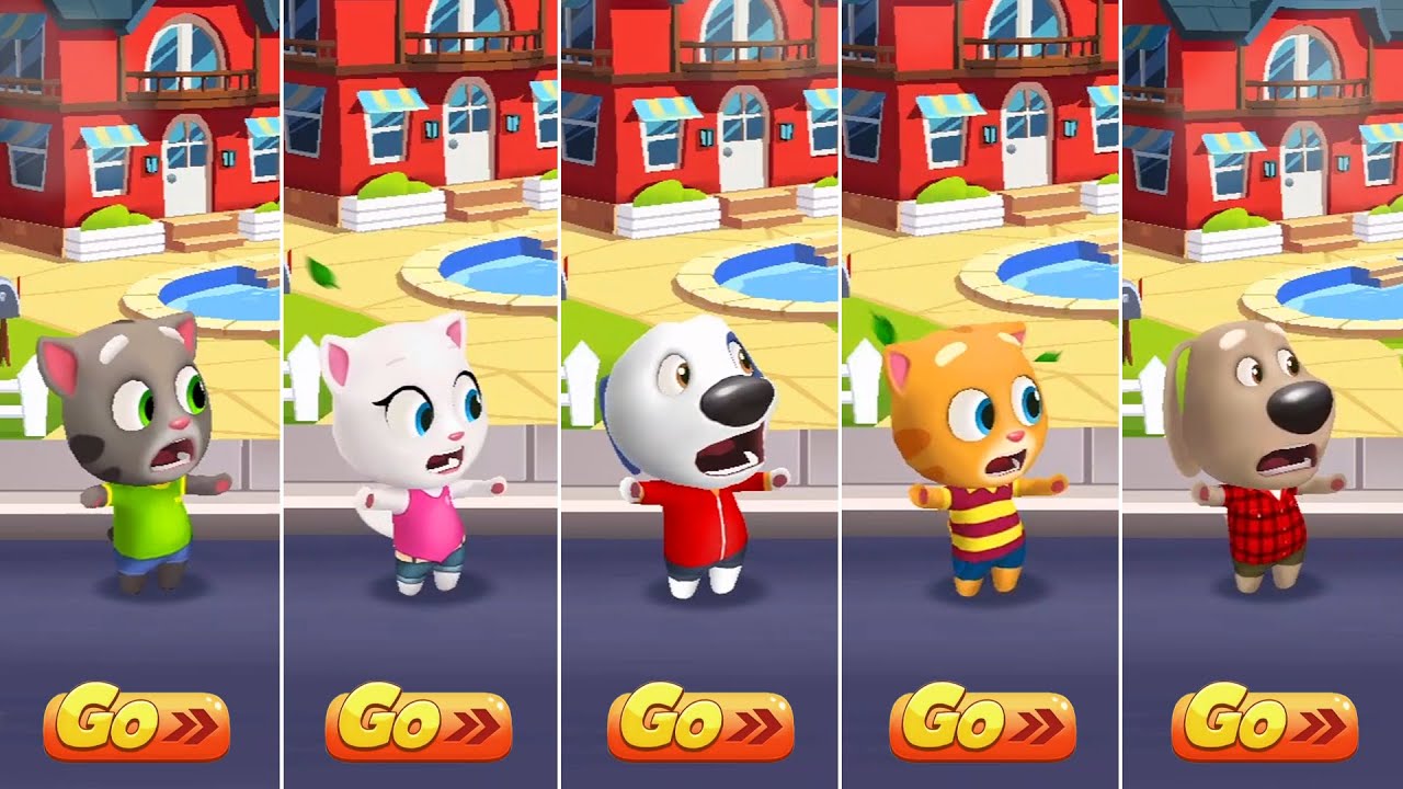 Epic 5 Character Mix-Up! Tom, Angela, Hank, Ginger & Ben - Talking Tom Gold Run Firework!