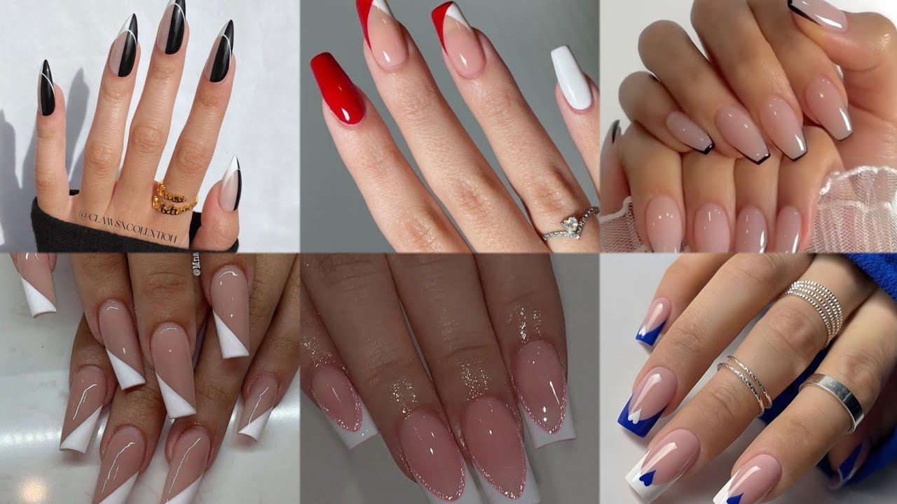 Hottest French Nails Design||Simple &cute French Nail Art ideas 💅#latest #nails #youtube ✨