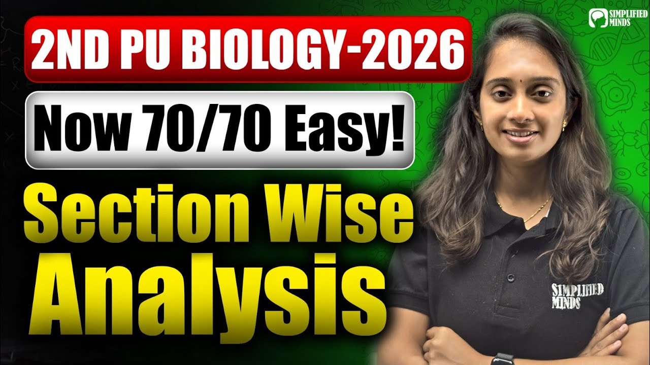 2nd PU Biology 2026 | Sectionwise Analysis - Most Important Questions