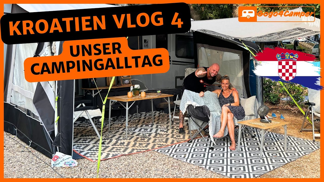 Unser Campingalltag im Kroatienurlaub mit dem Wohnwagen - Wasserrutschenpark & kleine Reparaturhilfe